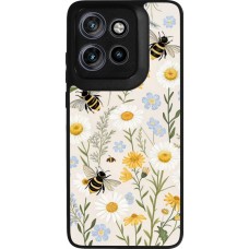 Coque Motorola Moto S50 - Silicone rigide noir Pattern bees Spring 2026
