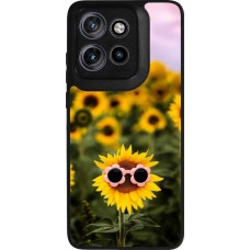 Coque Motorola Moto S50 - Silicone rigide noir Sunflower with glasses Spring 2026