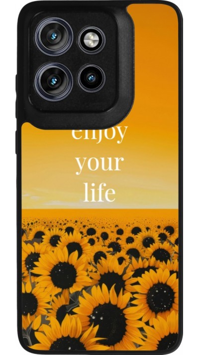 Motorola Moto S50 Case Hülle - Silikon schwarz Summer 2026 Enjoy your life