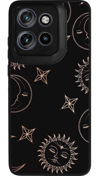 Coque Motorola Moto S50 - Silicone rigide noir Suns and Moons