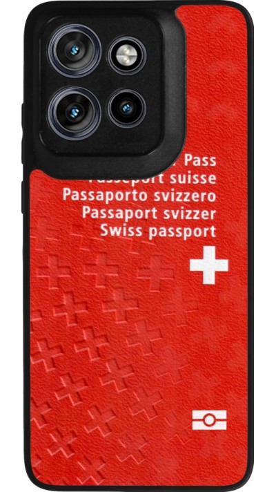 Coque Motorola Moto S50 - Silicone rigide noir Swiss Passport