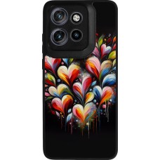 Motorola Moto S50 Case Hülle - Silikon schwarz Valentin 2024 Schwarzes Herz Abstrakt