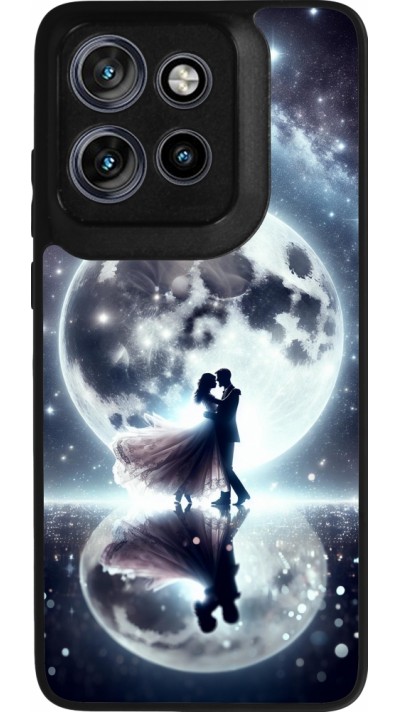 Motorola Moto S50 Case Hülle - Silikon schwarz Valentin 2024 Liebe unter dem Mond