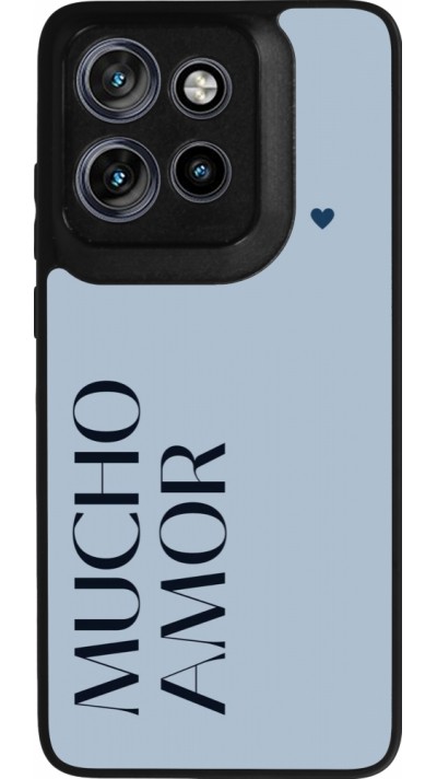 Motorola Moto S50 Case Hülle - Silikon schwarz Valentine 2024 mucho amor azul