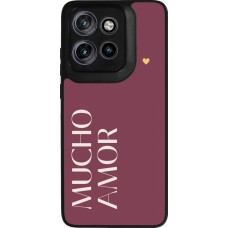 Coque Motorola Moto S50 - Silicone rigide noir Valentine 2024 mucho amor rosado