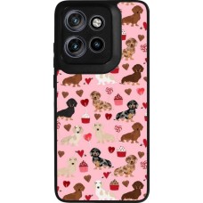 Coque Motorola Moto S50 - Silicone rigide noir Valentine 2024 puppy love