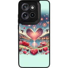 Coque Motorola Moto S50 - Silicone rigide noir Valentine 2025 Chic