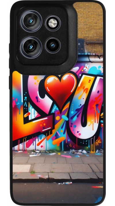 Motorola Moto S50 Case Hülle - Silikon schwarz Valentin 2025 Liebe U Tag