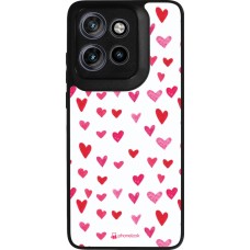 Coque Motorola Moto S50 - Silicone rigide noir Valentine 2022 Many pink hearts