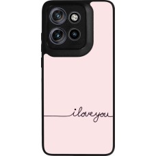 Coque Motorola Moto S50 - Silicone rigide noir Valentine 2023 i love you writing