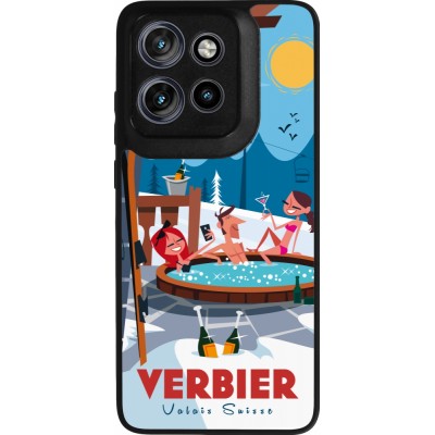 Coque Motorola Moto S50 - Silicone rigide noir Verbier Mountain Jacuzzi