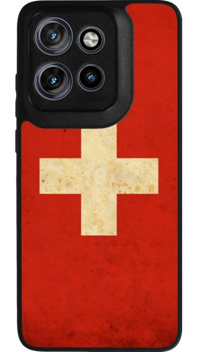 Motorola Moto S50 Case Hülle - Silikon schwarz Vintage Flag SWISS
