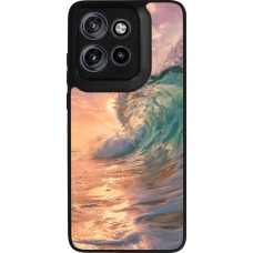 Coque Motorola Moto S50 - Silicone rigide noir Wave Sunset