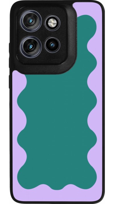 Motorola Moto S50 Case Hülle - Silikon schwarz Wavy Rectangle Green Purple