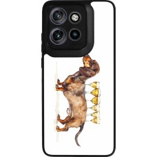 Coque Motorola Moto S50 - Silicone rigide noir Wine Teckel