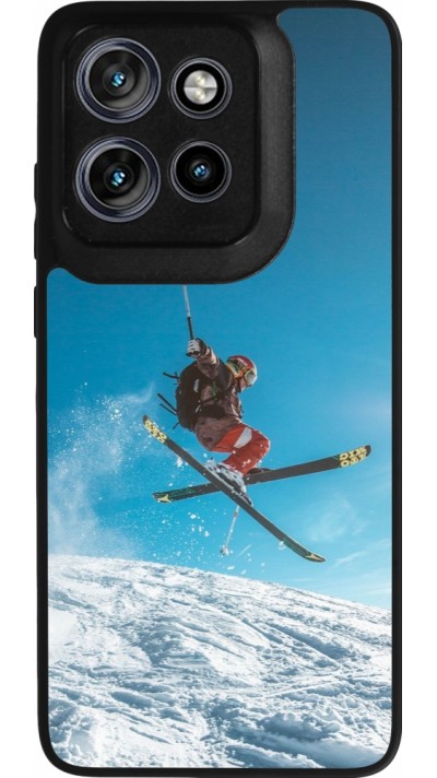Coque Motorola Moto S50 - Silicone rigide noir Winter 22 Ski Jump