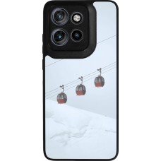 Coque Motorola Moto S50 - Silicone rigide noir Winter 22 ski lift