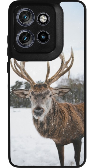 Coque Motorola Moto S50 - Silicone rigide noir Winter 25 Winter reindeer