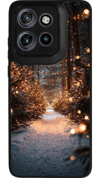 Coque Motorola Moto S50 - Silicone rigide noir Winter 25 Winter snowy road