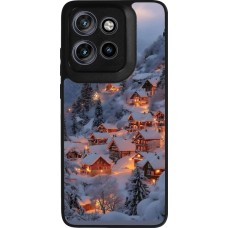 Coque Motorola Moto S50 - Silicone rigide noir Winter 25 Winter snowy village