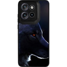 Coque Motorola Moto S50 - Silicone rigide noir Wolf Shape
