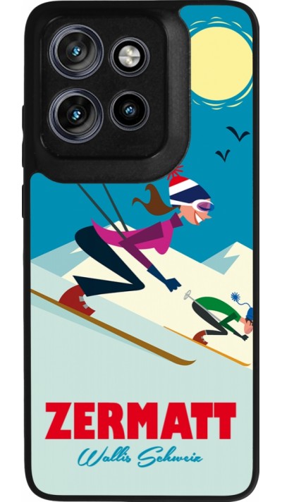 Motorola Moto S50 Case Hülle - Silikon schwarz Zermatt Ski Downhill