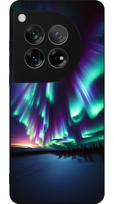 OnePlus 12 Case Hülle - Silikon schwarz Funkelndes Nordlicht