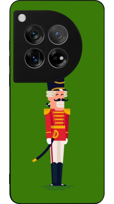 Coque OnePlus 12 - Silicone rigide noir Christmas 25 Nutcracker Green