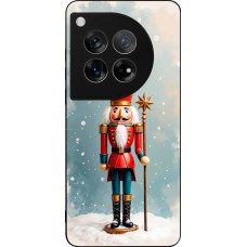 Coque OnePlus 12 - Silicone rigide noir Christmas 25 Nutcracker Snow