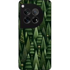 Coque OnePlus 12 - Silicone rigide noir Christmas 25 Pattern Xmas Tree