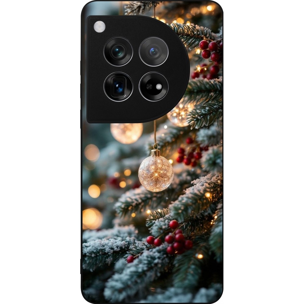 Coque OnePlus 12 - Silicone rigide noir Christmas 25 Xmas Decorated Tree