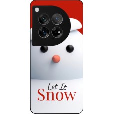 Coque OnePlus 12 - Silicone rigide noir Christmas 25 Xmas Snowman