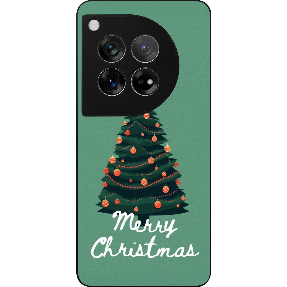 Coque OnePlus 12 - Silicone rigide noir Christmas 25 Xmas Tree