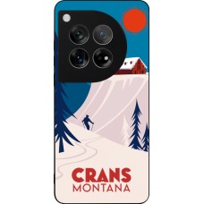 Coque OnePlus 12 - Silicone rigide noir Crans-Montana Cabane