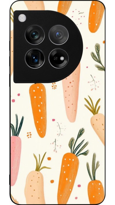 Coque OnePlus 12 - Silicone rigide noir Easter 2026 Illustration carrots