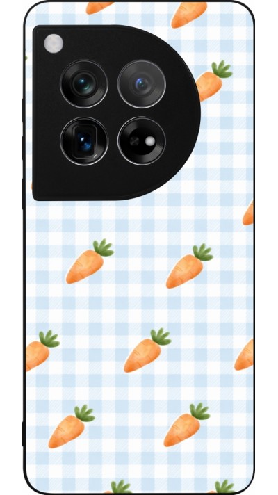 Coque OnePlus 12 - Silicone rigide noir Easter 2026 Pattern carrots