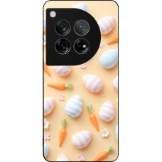 Coque OnePlus 12 - Silicone rigide noir Easter 2026 Pattern Easter