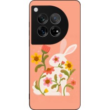 Coque OnePlus 12 - Silicone rigide noir Easter 2026 Rabbit collage