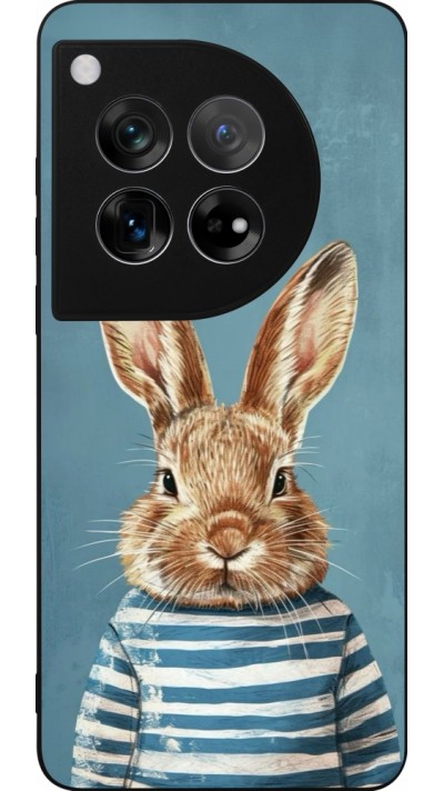 Coque OnePlus 12 - Silicone rigide noir Easter 2026 Rabbit navy