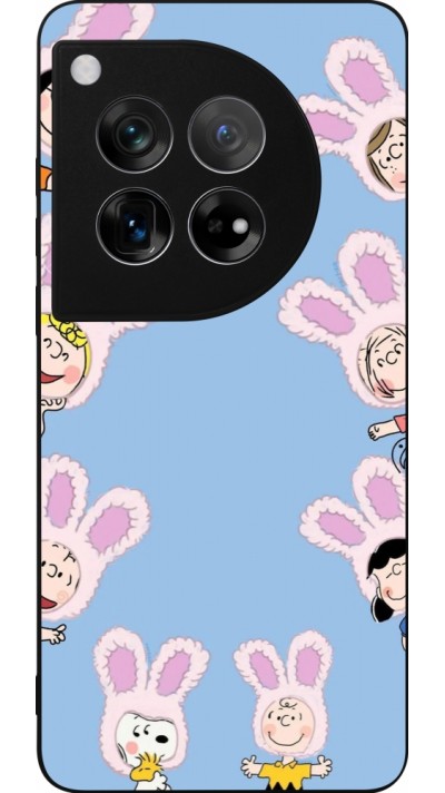 Coque OnePlus 12 - Silicone rigide noir Easter 2026 Snoopy