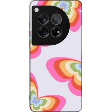 OnePlus 12 Case Hülle - Silikon schwarz Easter 2024 rainbow butterflies
