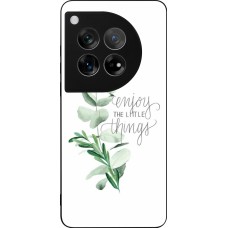 Coque OnePlus 12 - Silicone rigide noir Enjoy the little things