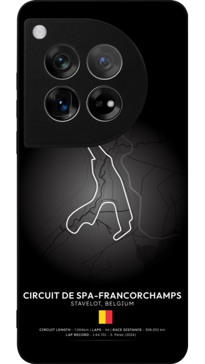 Coque OnePlus 12 - Silicone rigide noir F1 Track 2025 Belgium