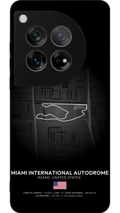Coque OnePlus 12 - Silicone rigide noir F1 Track 2025 Miami