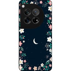 Coque OnePlus 12 - Silicone rigide noir Flowers space