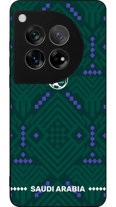 Coque OnePlus 12 - Silicone rigide noir Maillot de football Arabie saoudite 2026 personnalisable