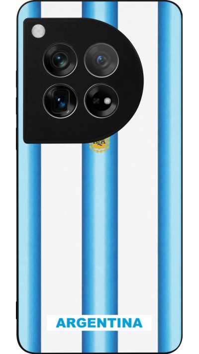 Coque OnePlus 12 - Silicone rigide noir Maillot de football Argentine 2026 personnalisable