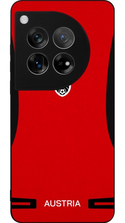 Coque OnePlus 12 - Silicone rigide noir Maillot de football Autriche 2026 personnalisable