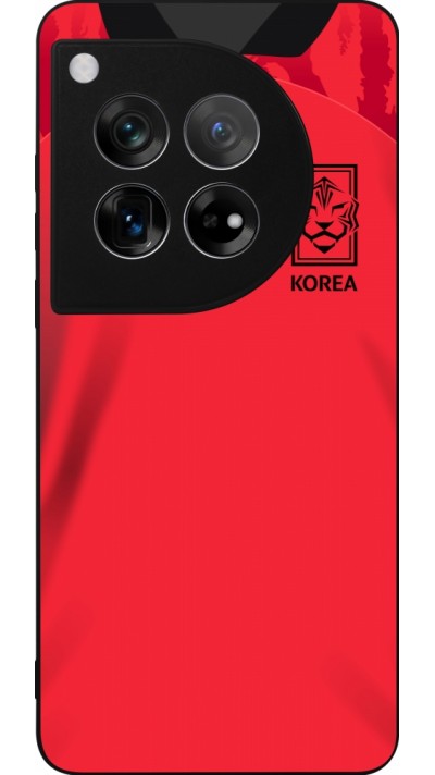 Coque OnePlus 12 - Silicone rigide noir Maillot de football Corée du Sud 2022 personnalisable