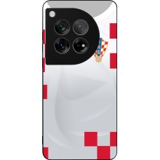 Coque OnePlus 12 - Silicone rigide noir Maillot de football Croatie 2022 personnalisable